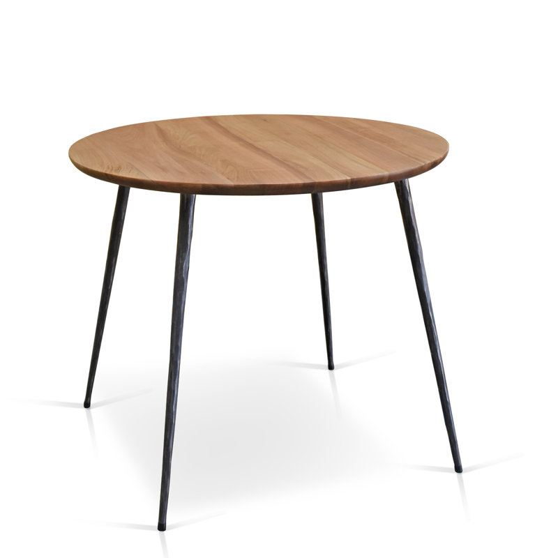 17 Stories Glide Solid Walnut Round Dining Table, 36" Diameter Wayfair